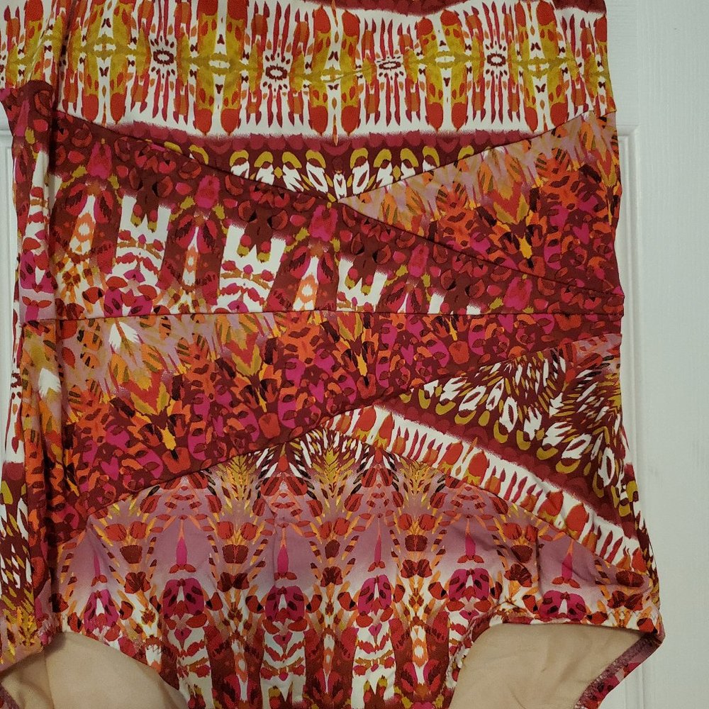 NWT Garnet Hill Spice Print 1 pc Swimsuit Size 12 - Picture 3 of 8